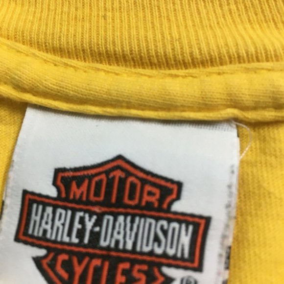 #62 Harley Davidson 2006 Hanes las vegas Yellow T-shirt Men's Size 2XL rare - Picture 9 of 11